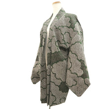 Load image into Gallery viewer, Haori Jacket Green Black Full Shibori Cloud Silk #10711D2