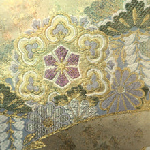 Load image into Gallery viewer, Fukuro Obi Gold Peony Wisteria Silk BB327V9