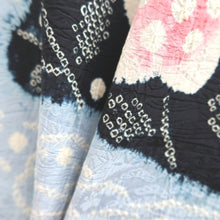 Load image into Gallery viewer, Haori Jacket Vintage(1950-1980) Black Shibori Ryusui Flower Silk #9727A1