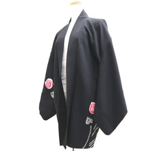 Load image into Gallery viewer, Haori Jacket Vintage(1950-1980) Black Shibori Flower Silk #9850B2