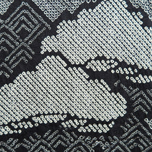 Load image into Gallery viewer, Haori Jacket Vintage(1950-1980) Black Full Shibori Pine Tree Silk #10570B5