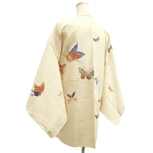 Load image into Gallery viewer, Haori Jacket Cream white Beige Butterfly Embroidery Silk #10942F1