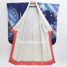 Load image into Gallery viewer, Furisode Dark Blue Butterfly Aurora Tall Silk #9707J5