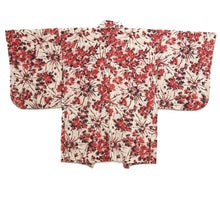 Load image into Gallery viewer, Haori Jacket Vintage(1950-1980) White Red Black Flower Silk #10841E2