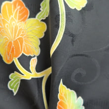 Load image into Gallery viewer, Haori Jacket Vintage(1950-1980) Black Botanical Silk #10811E1