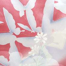 Load image into Gallery viewer, Furisode Vintage(1950-1980) Pink Butterfly Tall Silk #9604H4
