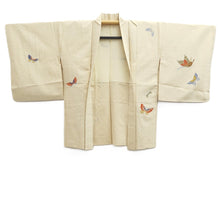 Load image into Gallery viewer, Haori Jacket Cream white Beige Butterfly Embroidery Silk #10942F1