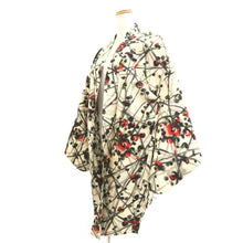 Load image into Gallery viewer, Haori Jacket Vintage(1920-1950) Cream white Meisen Plum blossom Branch Silk #11042A3