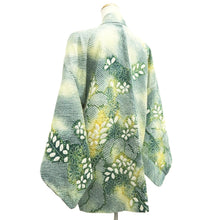 Load image into Gallery viewer, Haori Jacket Green Yellow Full Shibori Flower Silk #10701D1