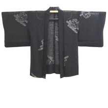Load image into Gallery viewer, Haori Jacket Vintage(1950-1980) Black Silver Sheer Silk #10962F3