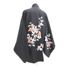 Load image into Gallery viewer, Haori Jacket Black Flower Branch Silk #10812E1