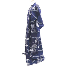 Load image into Gallery viewer, Yukata Vintage(1950-1980) Navy Umbrella Cotton #9910B4