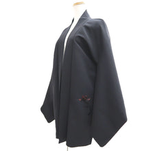 Load image into Gallery viewer, Haori Jacket Vintage(1950-1980) Black Fully Embroidered Flower Silk #10591C1