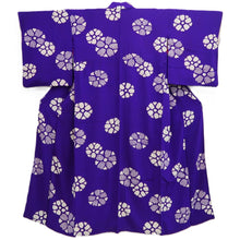 Load image into Gallery viewer, Kimono Vintage(1950-1980) Purple Shibori Flower Silk #10264E4