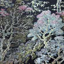 Load image into Gallery viewer, Haori Jacket Vintage(1950-1980) Black Gold Silver Landscape Tree Silk #10821E1