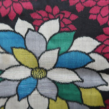 Load image into Gallery viewer, Haori Jacket Vintage(1920-1950) Black Red Meisen Chrysanthemum Long Silk #9632J1