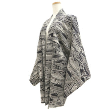 Load image into Gallery viewer, Haori Jacket Black Old town Geisha Silk #10691D1