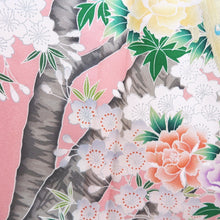 Load image into Gallery viewer, Furisode Pink Cherry Blossom Peacock Tall Silk #10552B4