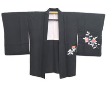 Load image into Gallery viewer, Haori Jacket Black Flower Branch Silk #10812E1