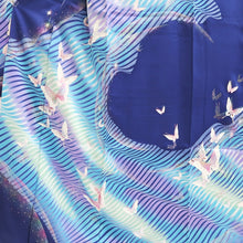 Load image into Gallery viewer, Furisode Dark Blue Butterfly Aurora Tall Silk #9707J5