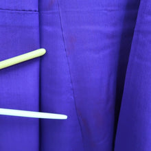 Load image into Gallery viewer, Kimono Vintage(1920-1950) Blueish Purple Crane Birds Hand painted Silk #9670J3