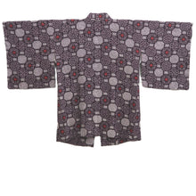 Load image into Gallery viewer, Haori Jacket Dark Purple Full Shibori Floral Silk #10832E2