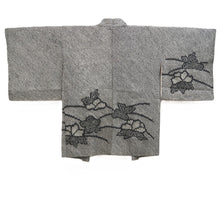 Load image into Gallery viewer, Haori Jacket Vintage(1950-1980) Black Shibori Flower Silk #10681D1