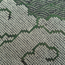 Load image into Gallery viewer, Haori Jacket Green Black Full Shibori Cloud Silk #10711D2
