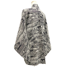 Load image into Gallery viewer, Haori Jacket Black Old town Geisha Silk #10691D1