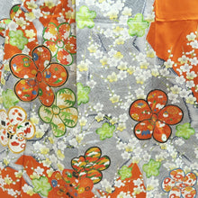 Load image into Gallery viewer, Furisode Orange Plum blossom Branch Tall Silk #10302E5