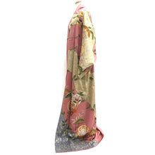 Load image into Gallery viewer, Kimono Light Red Blue Gold Butterfly Pine Tree Tall Silk #9657J2