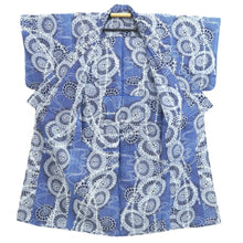 Load image into Gallery viewer, Yukata Vintage(1950-1980) Blue White Bangasa Cotton #11097B1