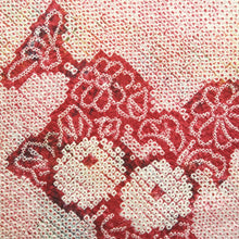Load image into Gallery viewer, Haori Jacket Vintage(1950-1980) Red Shibori Chrysanthemum Silk #10601C2