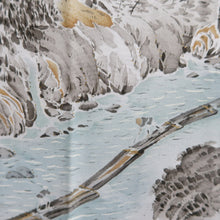 Load image into Gallery viewer, Men's Juban Blueish Gray Landscape Silk #10446A3