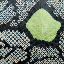 Load image into Gallery viewer, Haori Jacket Vintage(1950-1980) Black Green Shibori Leaves Silk #10581C1