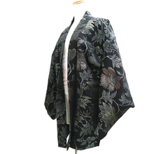 Load image into Gallery viewer, Haori Jacket Vintage(1950-1980) Black Gold Flower Silk #9718A1