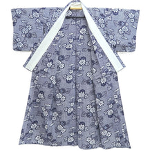 Load image into Gallery viewer, Yukata Vintage(1950-1980) Navy White Flower Cotton #10484A5