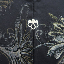 Load image into Gallery viewer, Haori Jacket Vintage(1950-1980) Black Silver Gold Flower Silk #10185D5