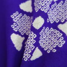 Load image into Gallery viewer, Kimono Vintage(1950-1980) Purple Shibori Flower Silk #10264E4