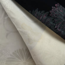 Load image into Gallery viewer, Haori Jacket Vintage(1950-1980) Black Gold Silver Chrysanthemum Silk #9863B2