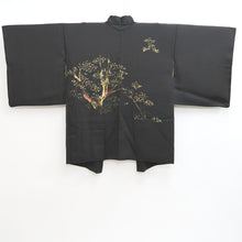 Load image into Gallery viewer, Haori Jacket Vintage(1950-1980) Black Tree Silk #9728A1