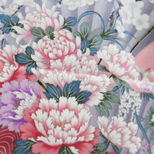 Load image into Gallery viewer, Furisode Pink Crane Birds Plum blossom Silk #10323F1