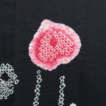 Load image into Gallery viewer, Haori Jacket Vintage(1950-1980) Black Shibori Flower Silk #9850B2