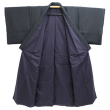 Load image into Gallery viewer, Men's Kimono Vintage(1950-1980) Black Montsuki Silk #10462A4