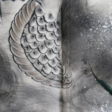 Load image into Gallery viewer, Men's Haori Vintage(1950-1980) Grayish Black Dragon Silk #10282E4