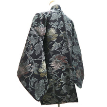 Load image into Gallery viewer, Haori Jacket Vintage(1950-1980) Black Gold Flower Silk #9718A1