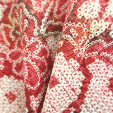 Load image into Gallery viewer, Haori Jacket Vintage(1950-1980) Red Shibori Chrysanthemum Silk #10601C2