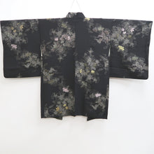 Load image into Gallery viewer, Haori Jacket Vintage(1950-1980) Black Gold Silver Smoke Silk #9880B3