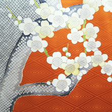 Load image into Gallery viewer, Furisode Orange Plum blossom Branch Tall Silk #10302E5
