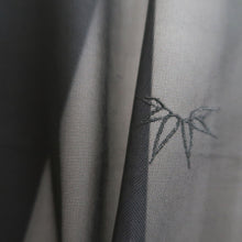 Load image into Gallery viewer, Haori Jacket Vintage(1950-1980) Black Midnight blue Sheer Bamboo leaf Silk #10902E5